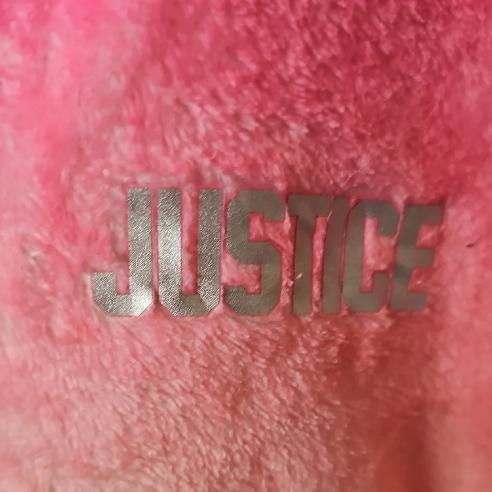 Justice Girls Pink and Yellow Cozy Hoodie Fleece Sweatshirt Size 12/14